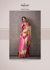 RajPath Fabric Sarees Collection Are Crafted With Breathability Cotton With Rainbow Weaving